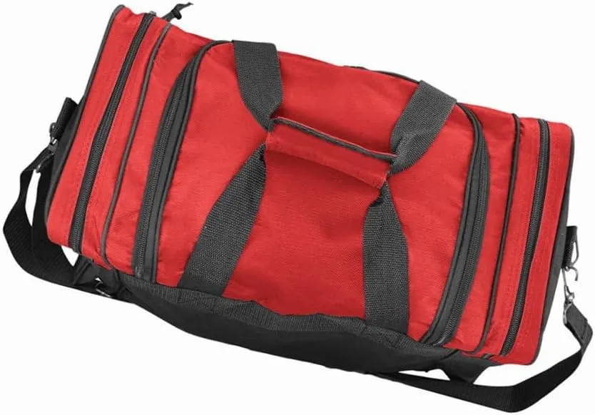 17" Blank Duffle Bag Duffel Travel Camping Sports Gym Accessories Bag (17" - Red)