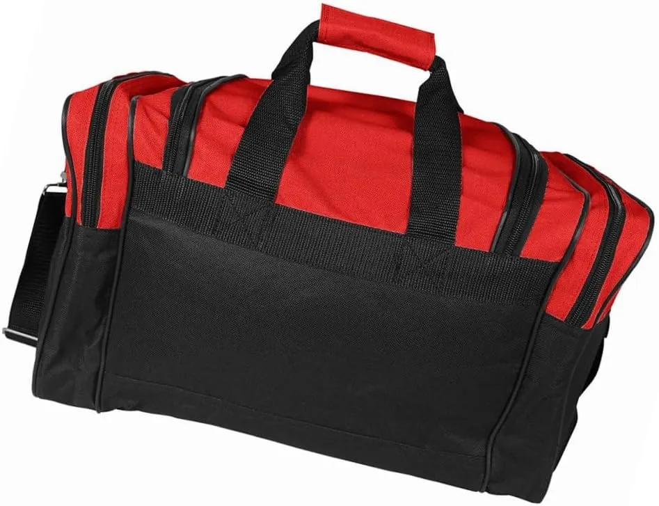 17" Blank Duffle Bag Duffel Travel Camping Sports Gym Accessories Bag (17" - Red)