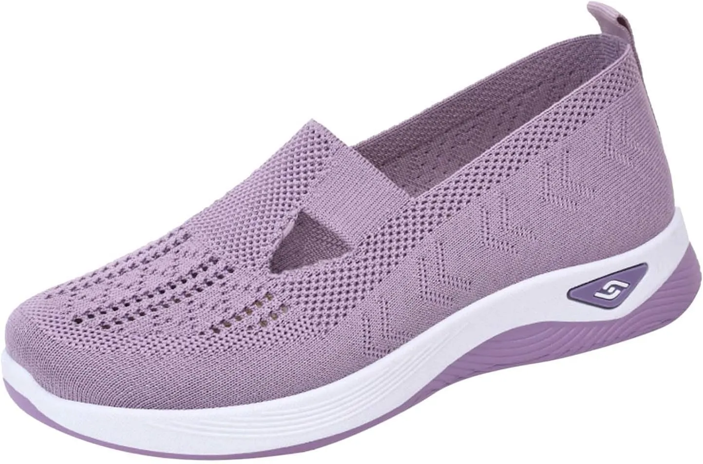 2024 Women's Woven Orthopedic Breathable Soft Shoes Go Walking Slip on Diabetic Foam Shoes Arch Support Hands Free Slip in Sneakers Arch Support