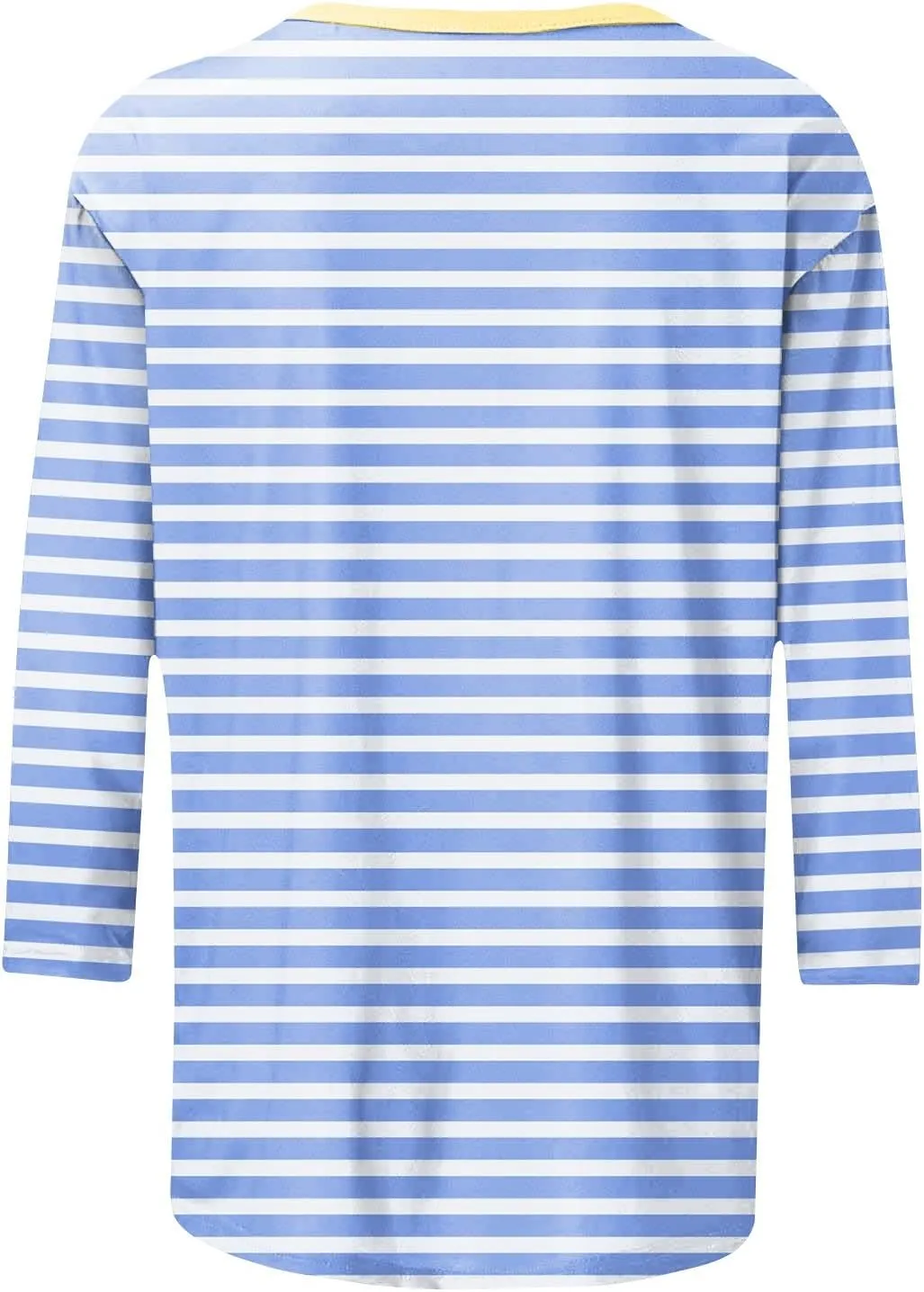 3/4 Length Sleeve Womens Tops Summer Three Quarter Striped Shirts Dressy Casual Printed Tunic Tops Women Blouses
