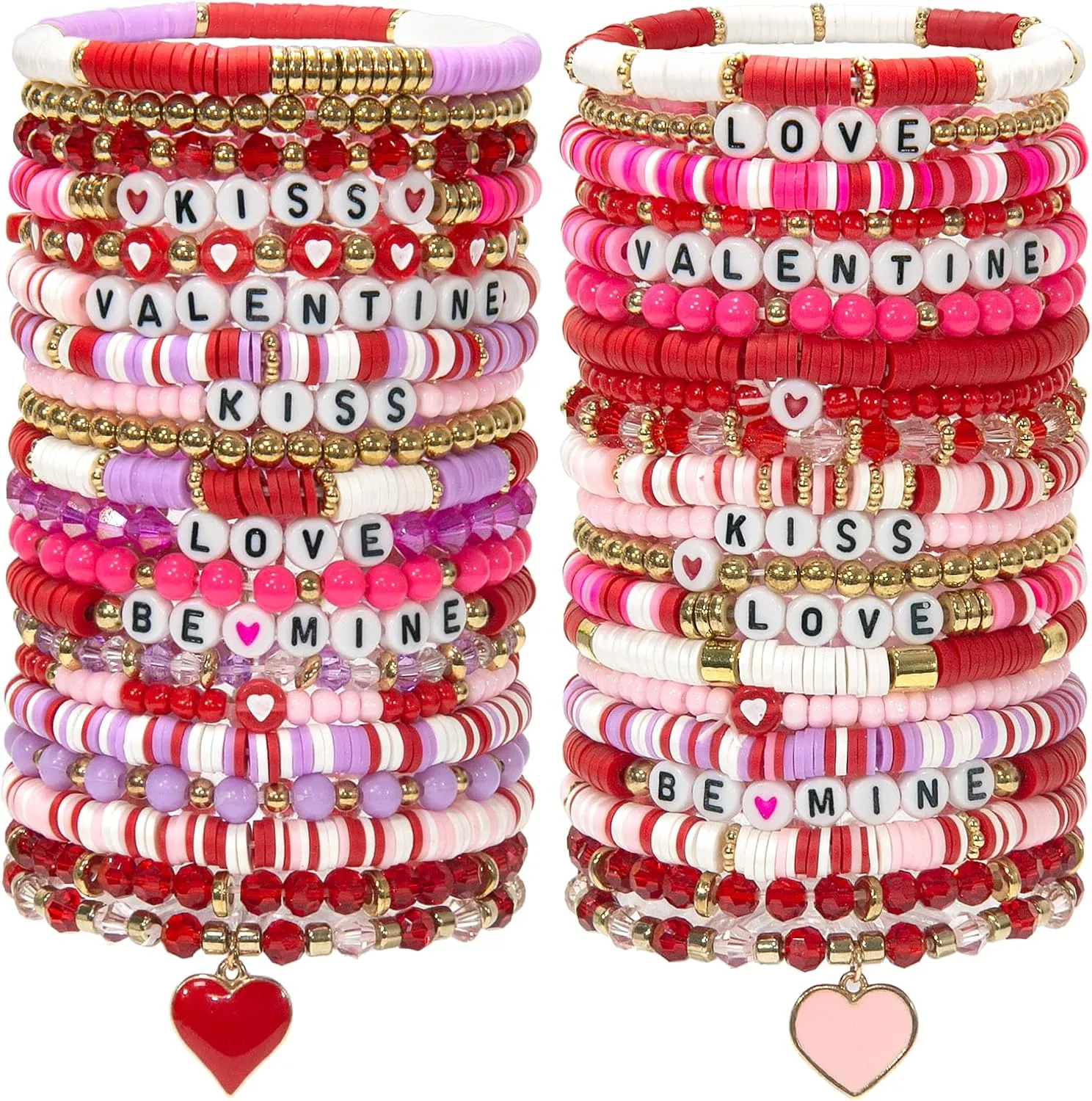 40 Pcs Bracelets for Women Stretch Stackable Elastic Layering Friendship Bracelet, Boho Summer Beach Jewelry Party Favors Gift Party Supplies