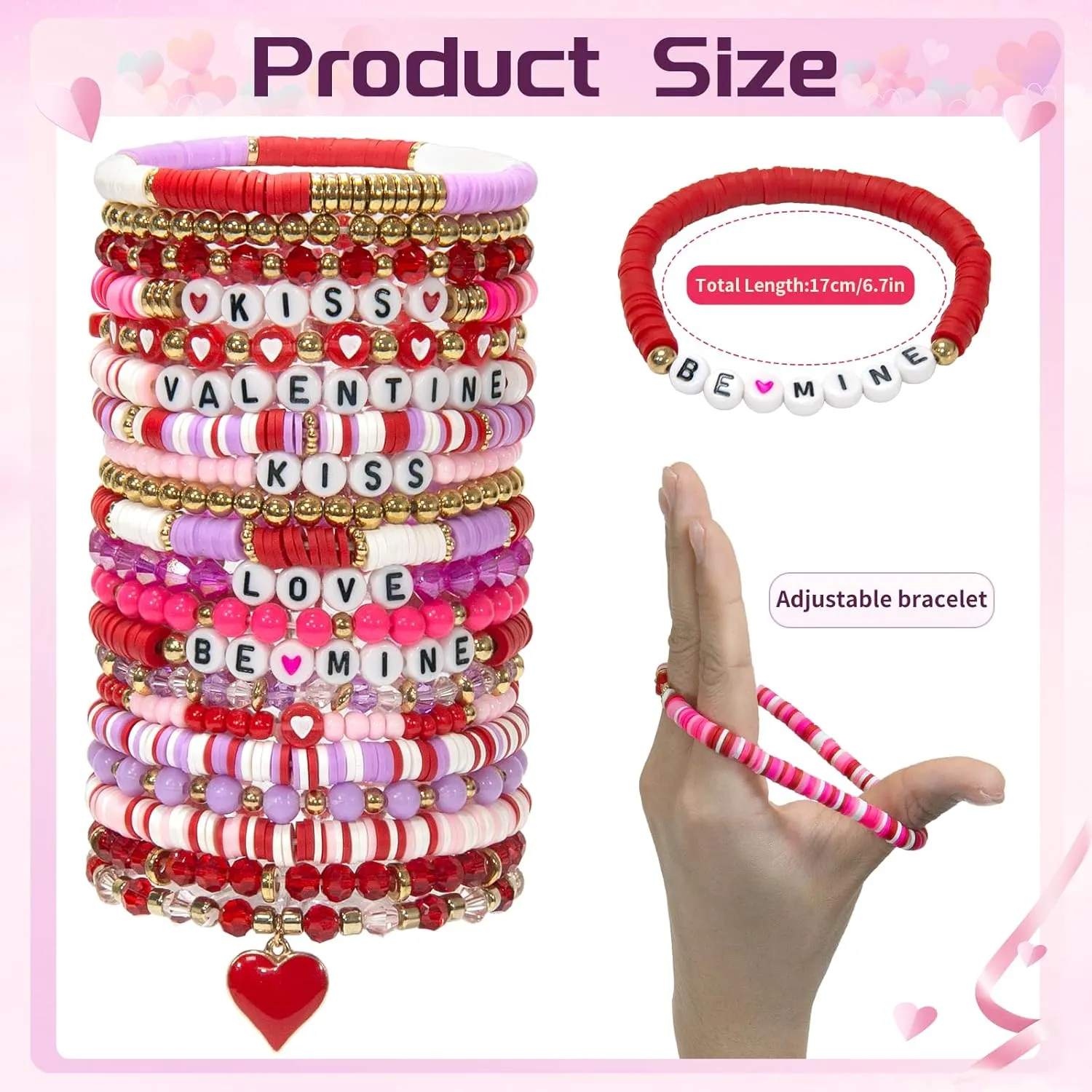 40 Pcs Bracelets for Women Stretch Stackable Elastic Layering Friendship Bracelet, Boho Summer Beach Jewelry Party Favors Gift Party Supplies