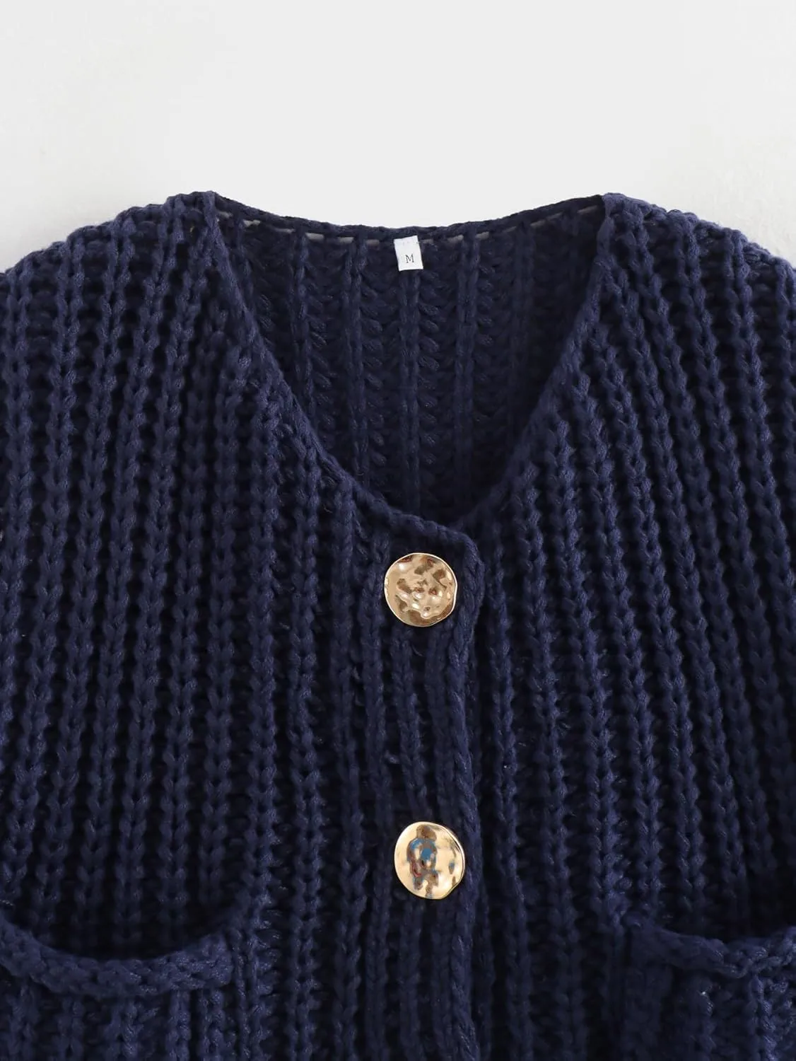 Adoeren Women Chunky Sweater Vest Crewneck Button Down Crochet Sleeveless Cardigan Casual Loose Cap Sleeve Knit Vest