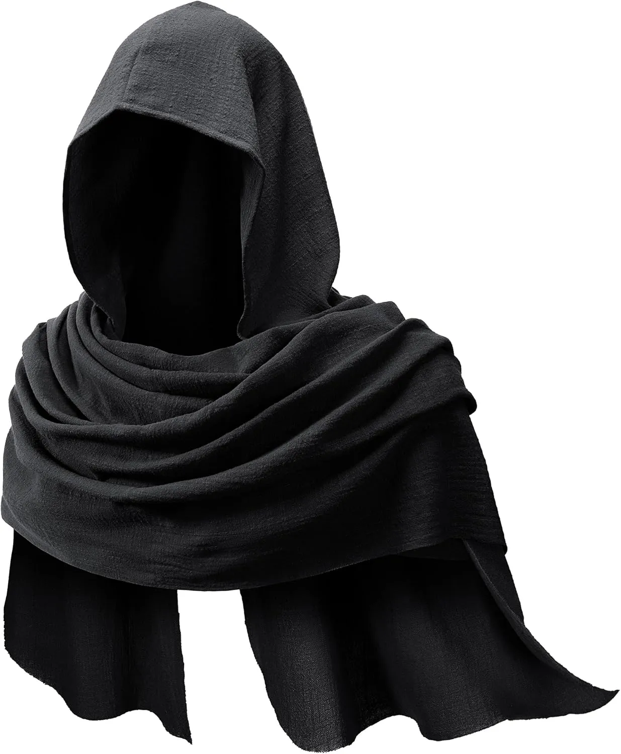 Adult Medieval Renaissance Hooded Cowl Multifunctional Scarf Shawl Cape Halloween Cosplay Costume Accessories