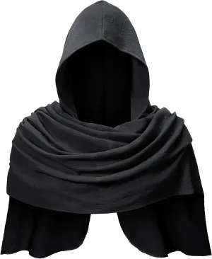 Adult Medieval Renaissance Hooded Cowl Multifunctional Scarf Shawl Cape Halloween Cosplay Costume Accessories
