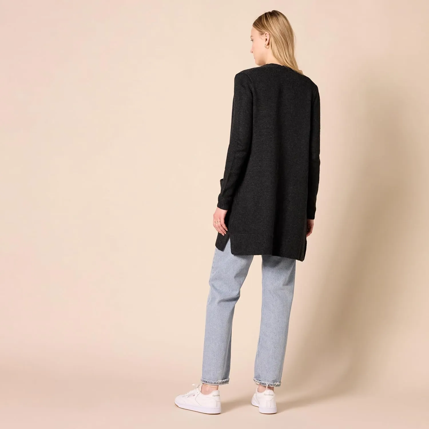 Amazon Essentials Women's Long-Sleeve Jersey Stitch Open-Front Cardigan