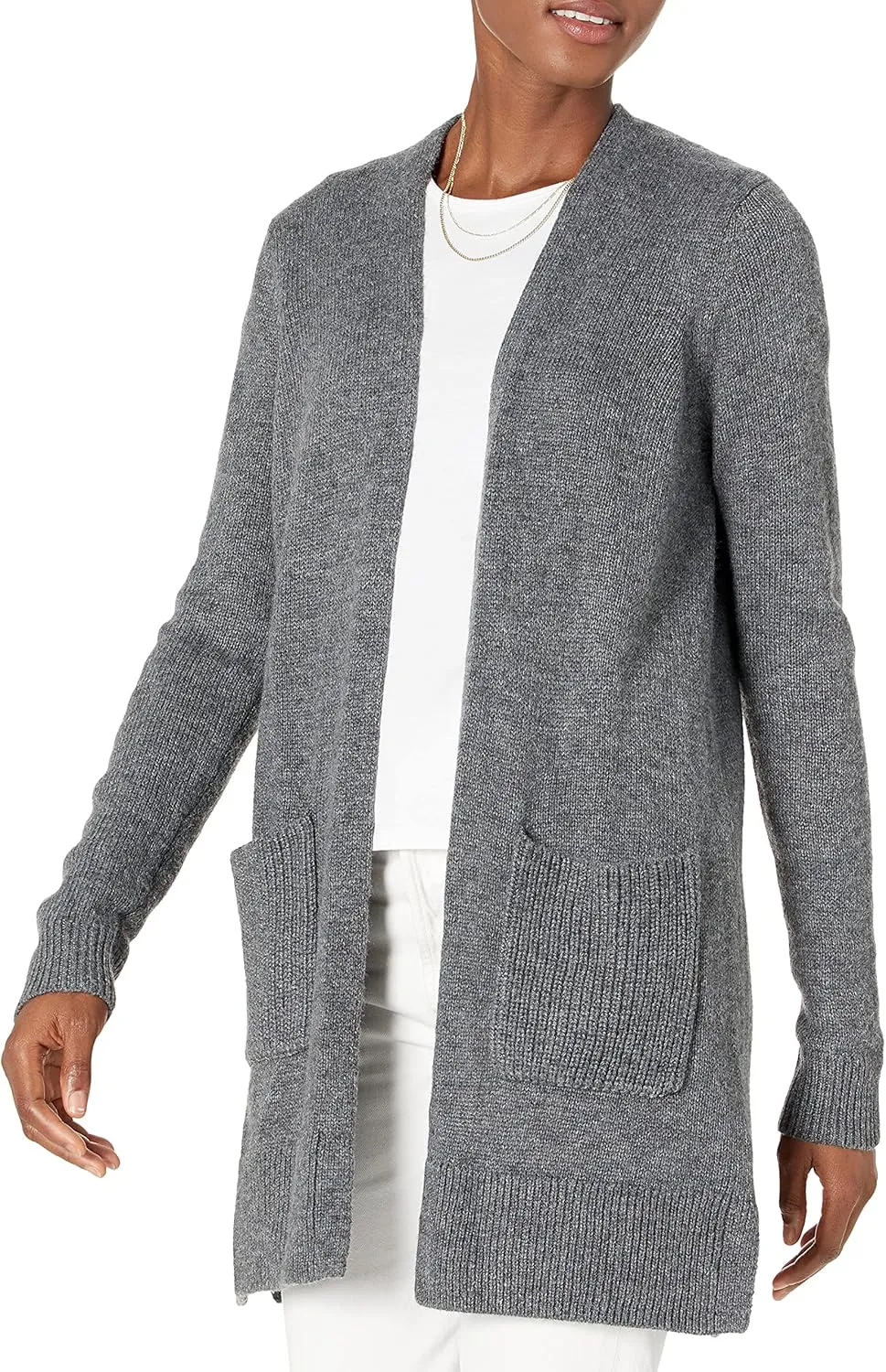 Amazon Essentials Women's Long-Sleeve Jersey Stitch Open-Front Cardigan