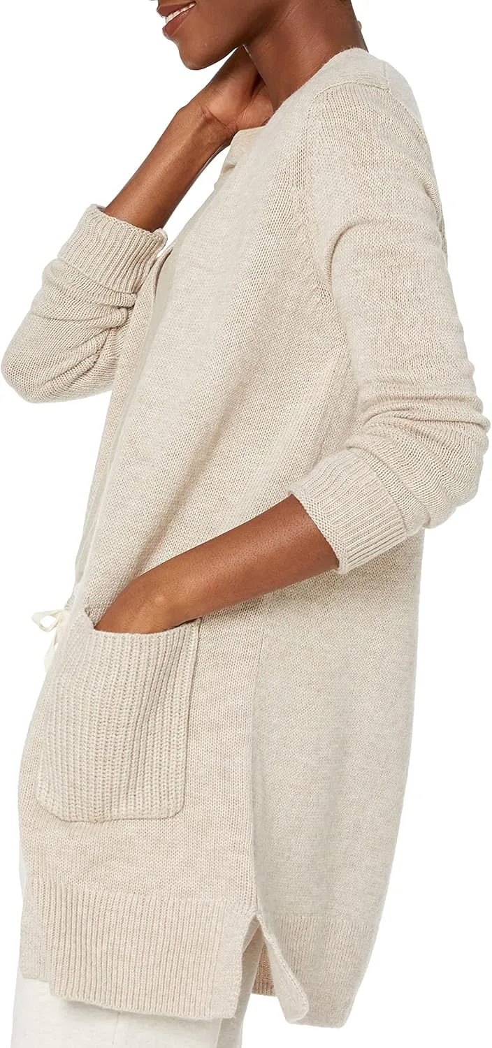 Amazon Essentials Women's Long-Sleeve Jersey Stitch Open-Front Cardigan