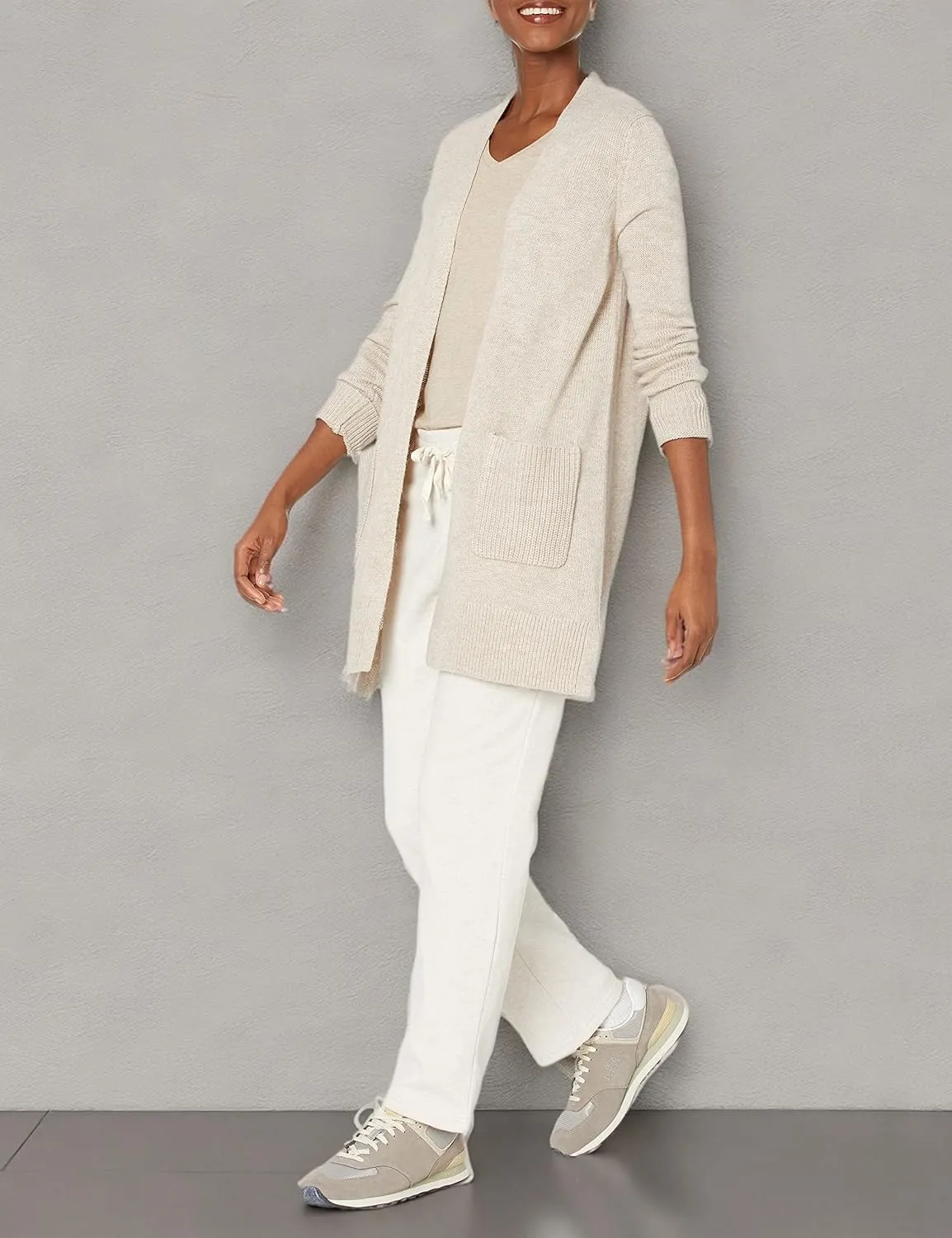 Amazon Essentials Women's Long-Sleeve Jersey Stitch Open-Front Cardigan