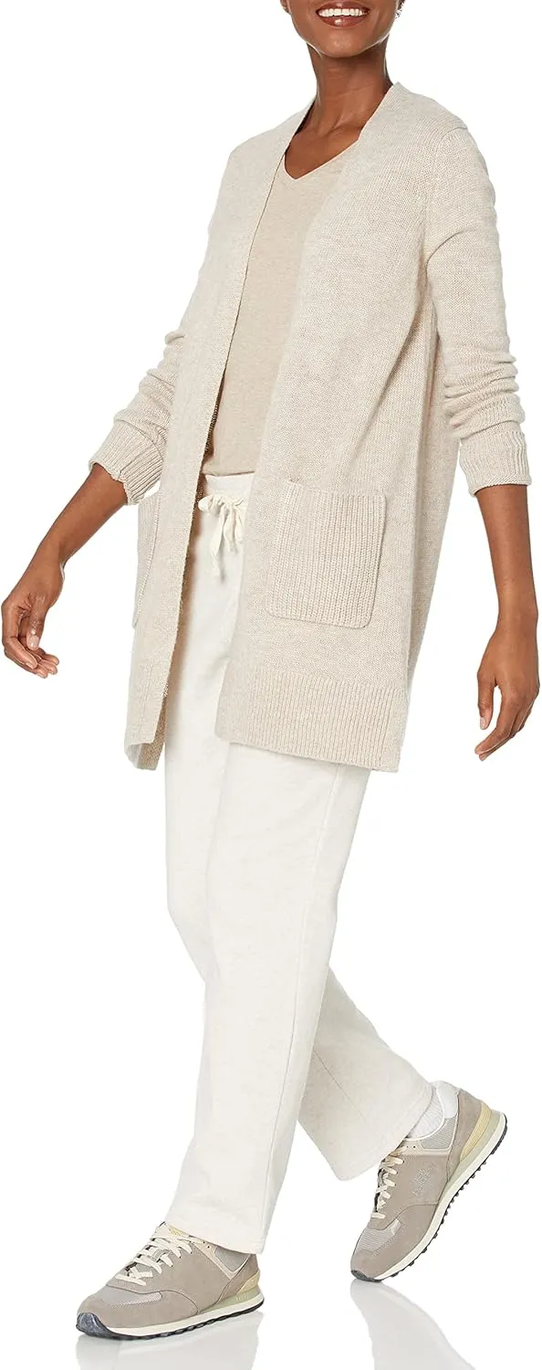 Amazon Essentials Women's Long-Sleeve Jersey Stitch Open-Front Cardigan