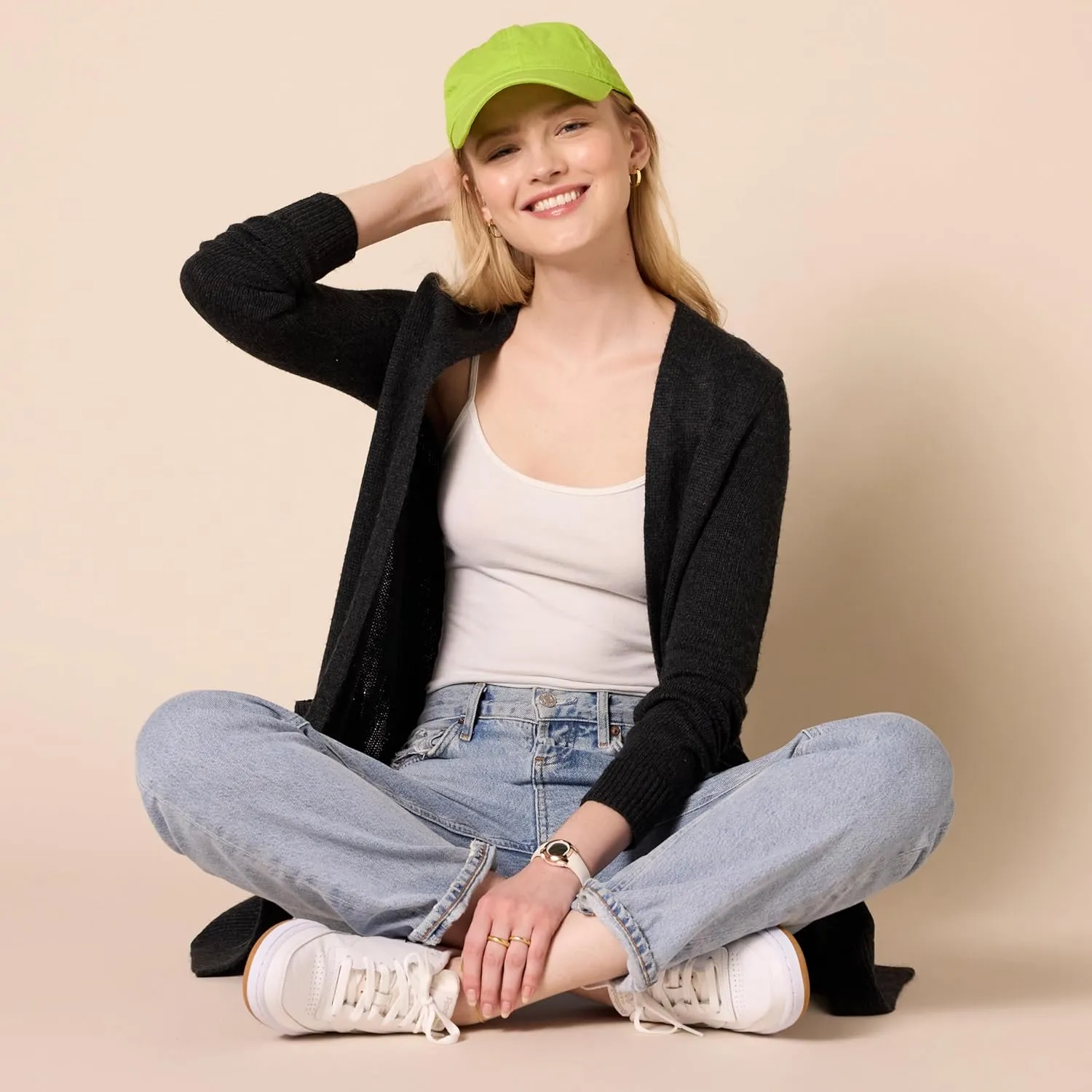 Amazon Essentials Women's Long-Sleeve Jersey Stitch Open-Front Cardigan