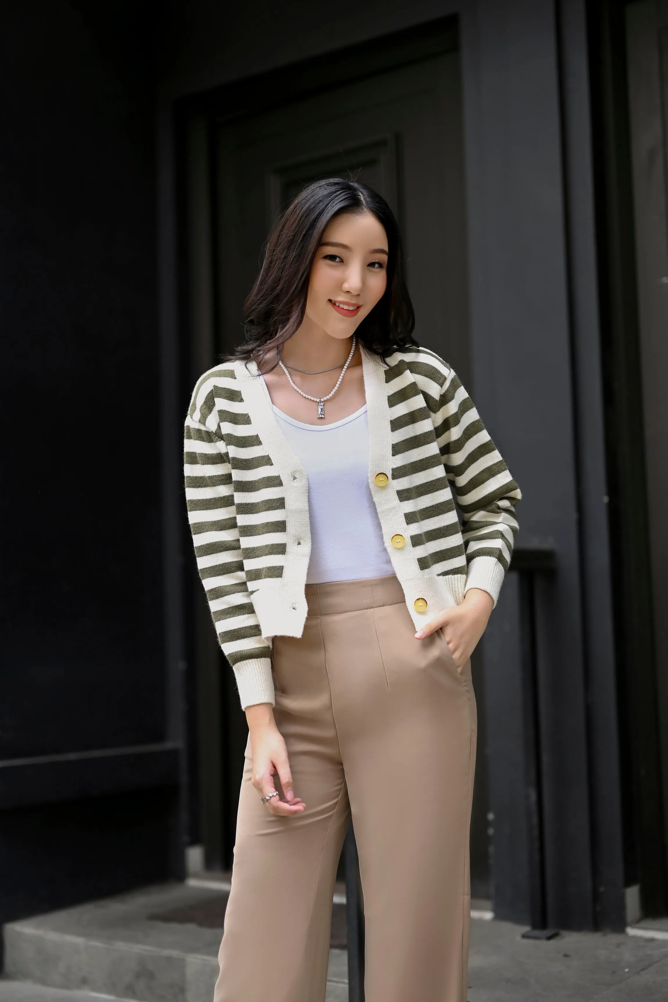 AMELIA STRIPPED CARDIGAN