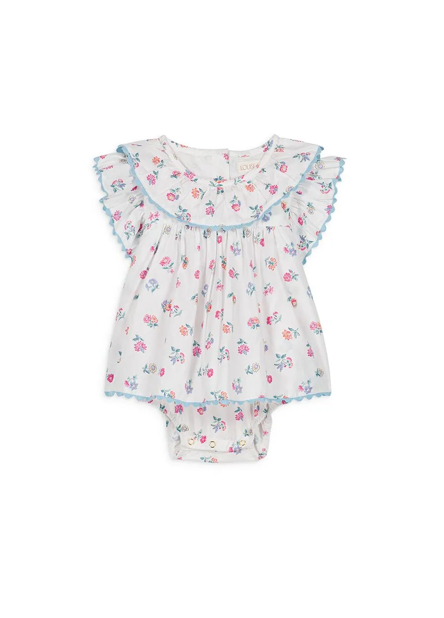 Anusha Romper in White Felicita Flowers
