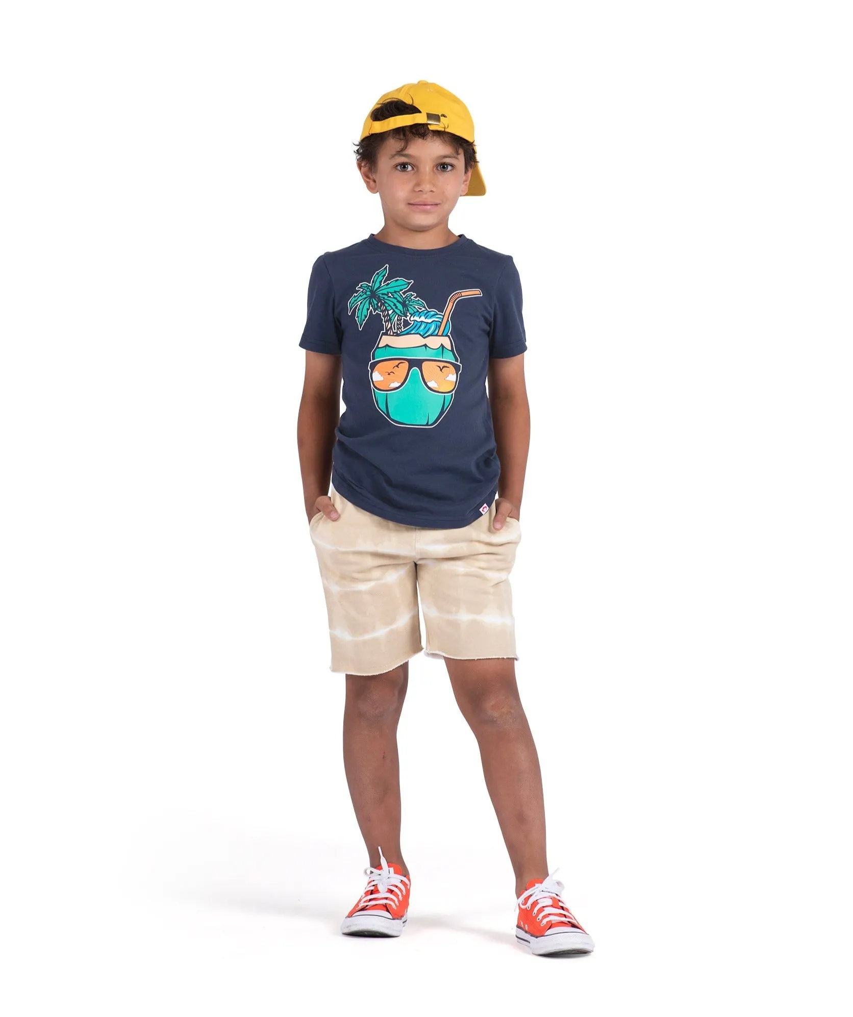 Appaman Sand Stripe Cotton Camp Short