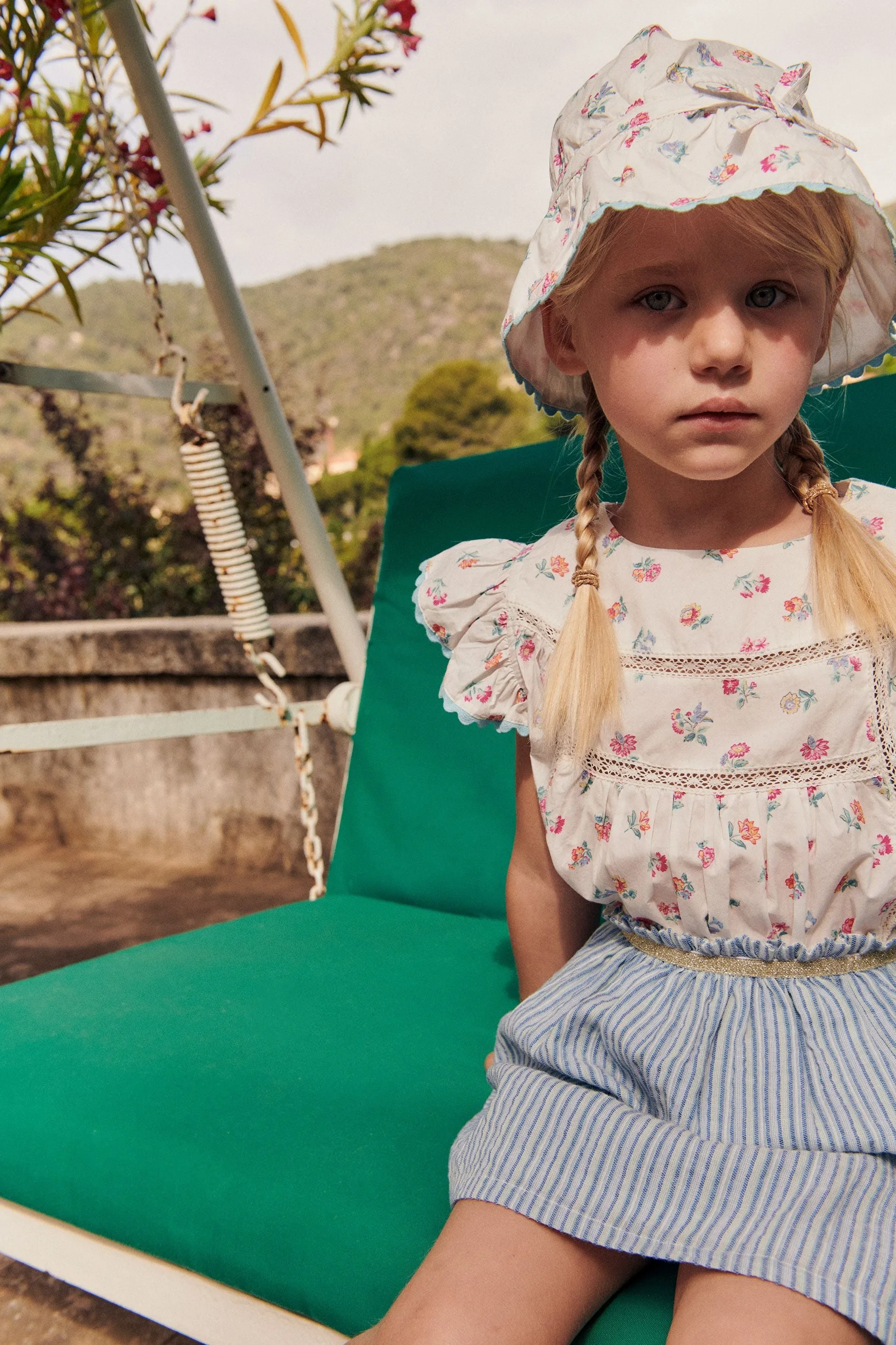 Armande Blouse in White Felicita Flowers