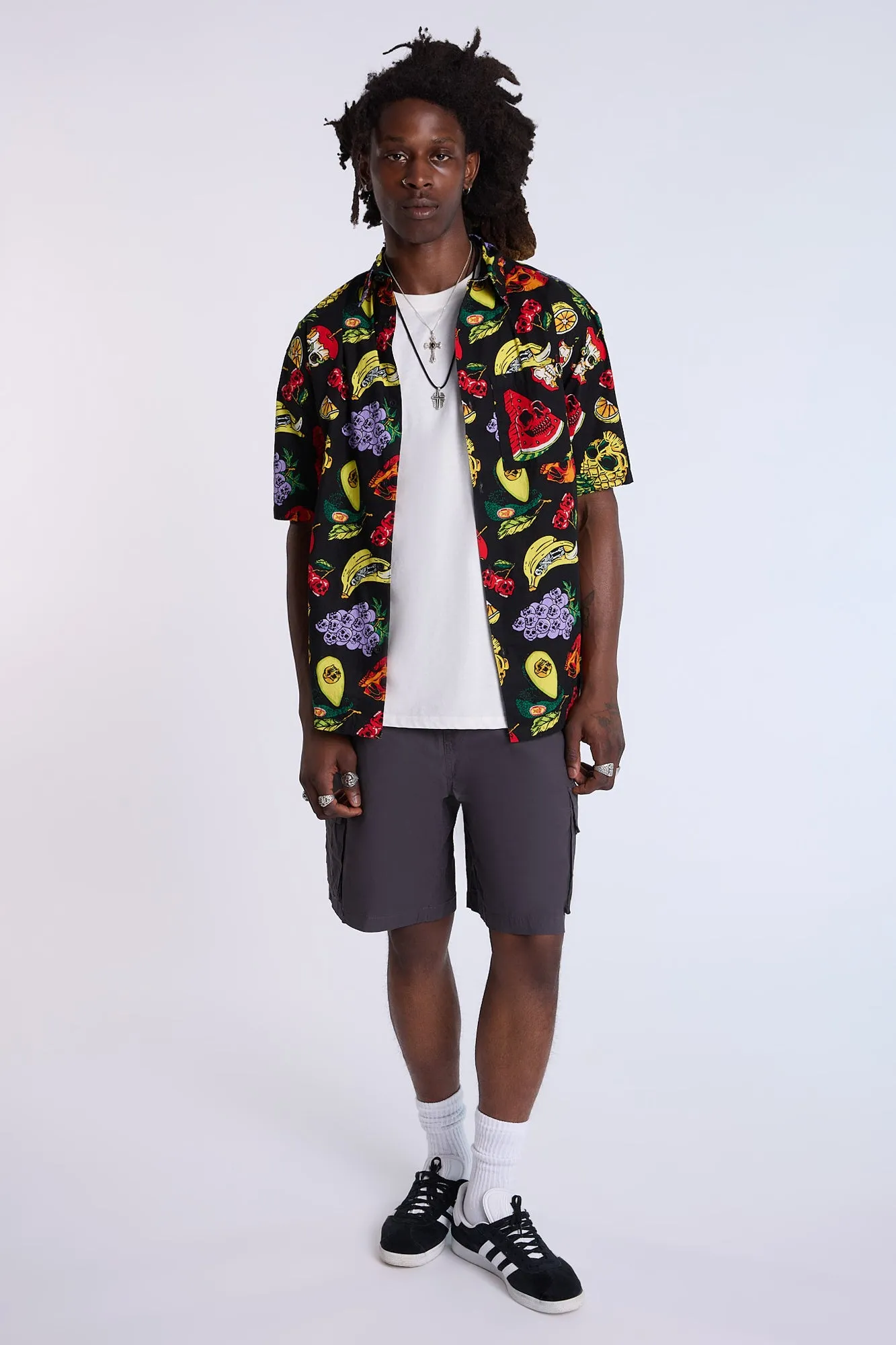 Arsenic Mens Fruit Skulls Button-Up