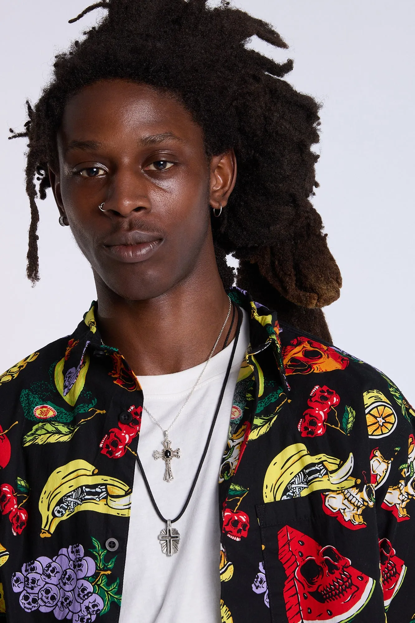 Arsenic Mens Fruit Skulls Button-Up