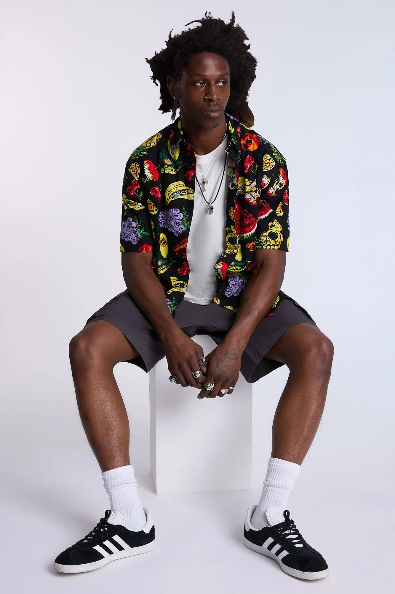 Arsenic Mens Fruit Skulls Button-Up