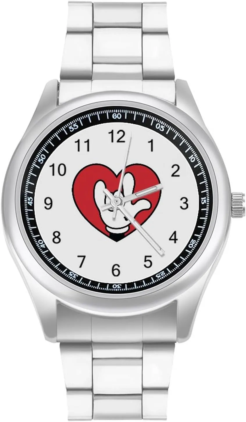 ASL I Love You Sign Language Fashion Classic Wrist Watches for Men Casual Business Dress Watch Unisex