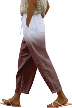 Beach Pants Everyday Casual Drawstring Pants Womens Work Pants Summer Outfits for Women 2024 Vacation Jeans