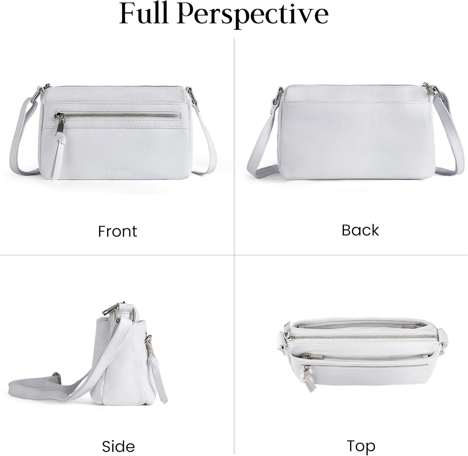 befen Small Genuine Leather Crossbody Purse Bags for Women, Multi Pockets Shoulder Handbag with RFID Blocking Card Slots