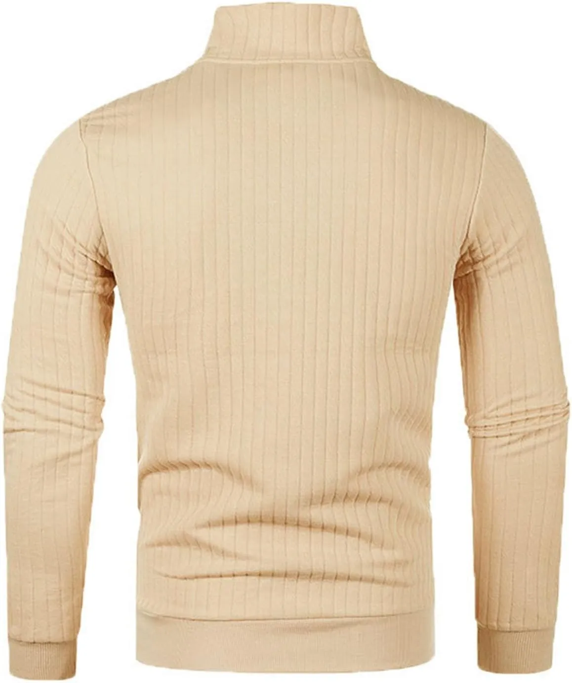 Black Quarter Zip Men Solid Wool Knitting Versatile Stand Collar Long Sleeve Long Cardigan Coat Men Black Sweater