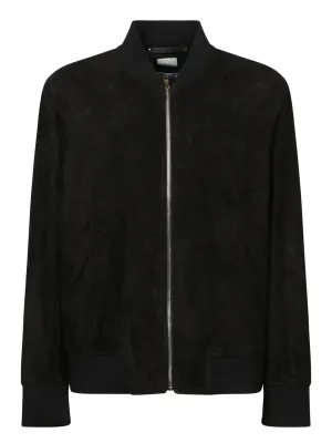 Black Suede Bomber Jacket