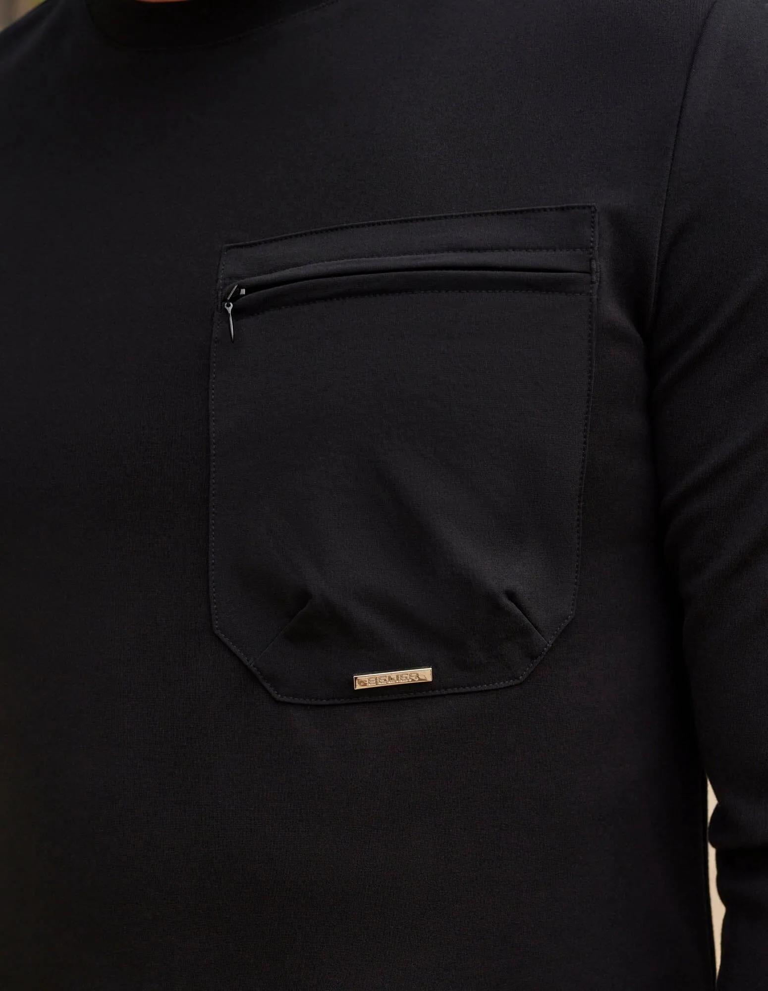 Black/Black L/S Tech Pocket T-Shirt