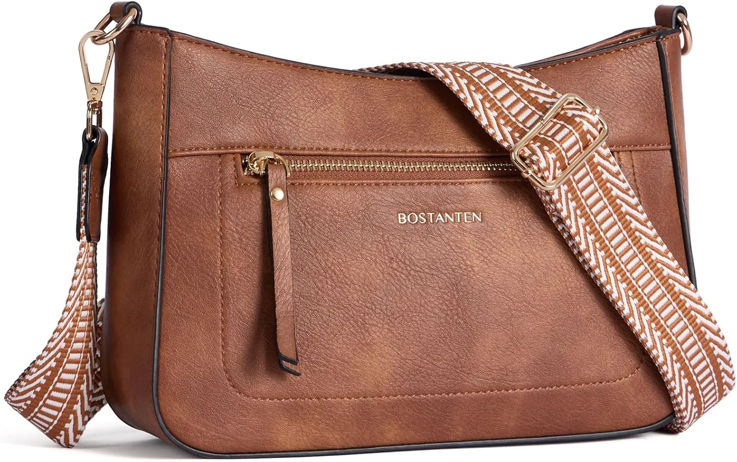 BOSTANTEN Crossbody Bags for Women Vegan Leather Hobo Purses Shoulder Handbags with Detachable Guitar Strap