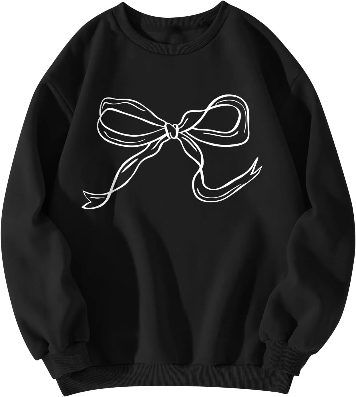Bow Sweatshirt Coquette Clothes Spring Cute Preppy Aesthetic Clothes Holiday Long Sleeve Tops Crewneck Sweat Shirts