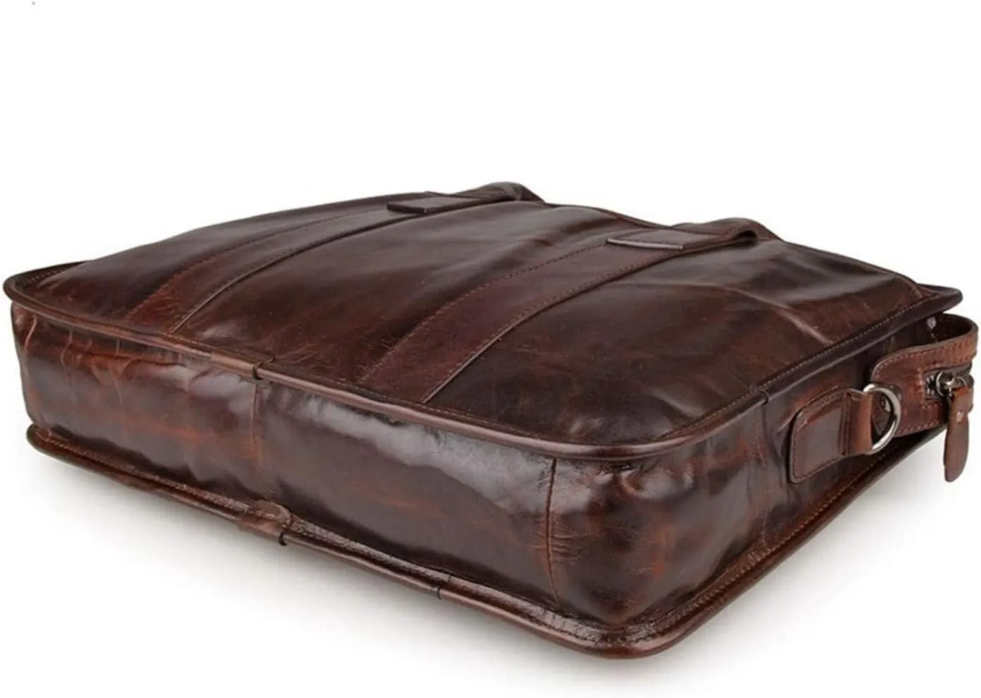 Briefcase Leather Messenger Bag 15inch Laptop Vintage Shoulder Handbag Satchel Men Business Briefcase