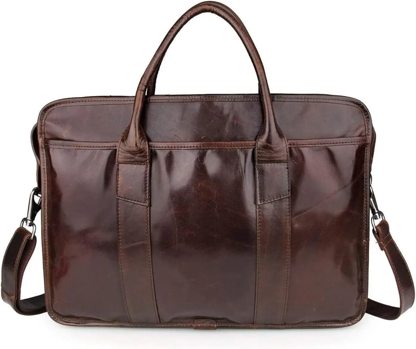 Briefcase Leather Messenger Bag 15inch Laptop Vintage Shoulder Handbag Satchel Men Business Briefcase
