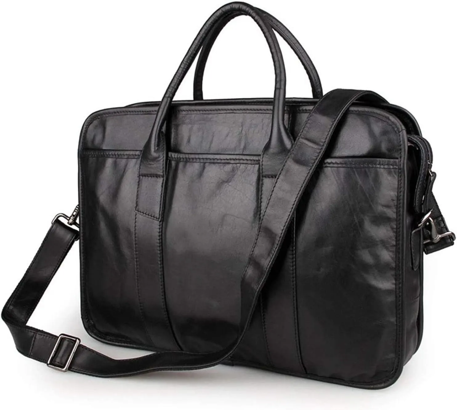 Briefcase Leather Messenger Bag 15inch Laptop Vintage Shoulder Handbag Satchel Men Business Briefcase
