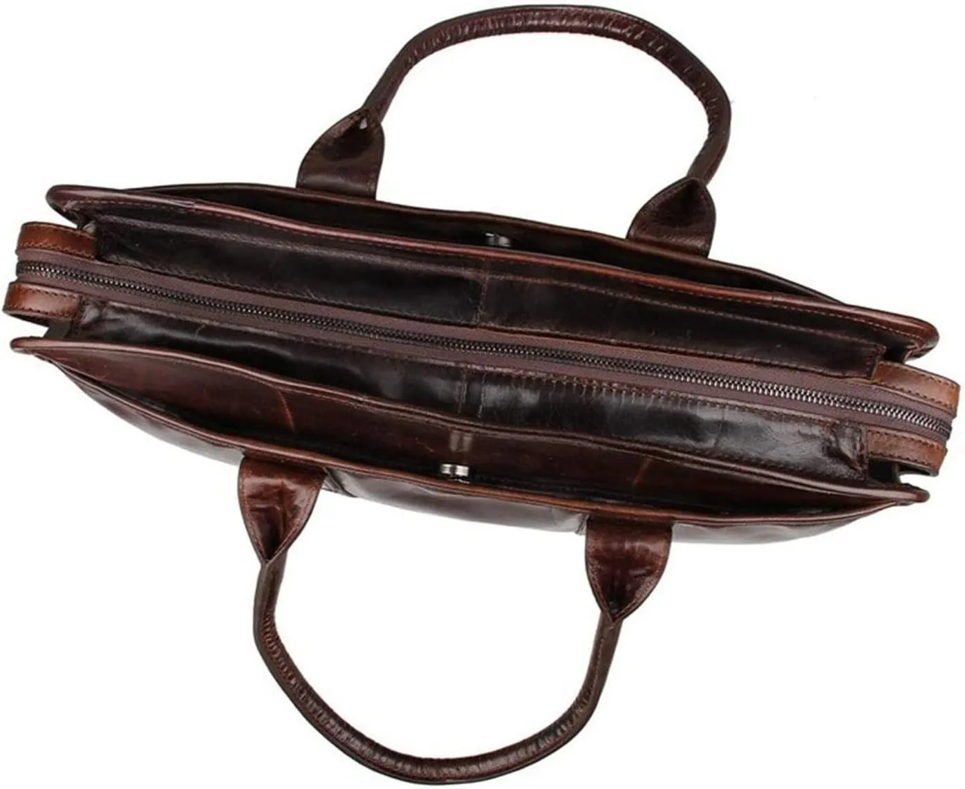 Briefcase Leather Messenger Bag 15inch Laptop Vintage Shoulder Handbag Satchel Men Business Briefcase