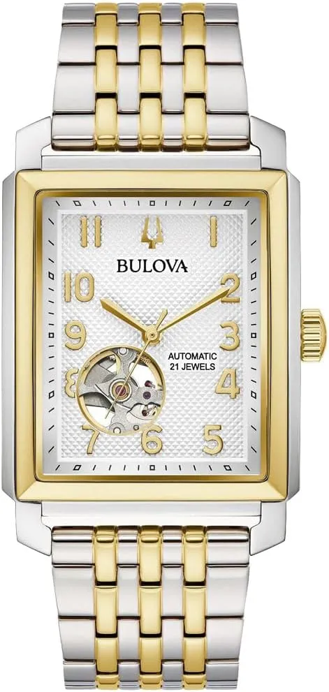 Bulova Sutton Automatic Silver Dial Two-Tone Men's Watch 98A308