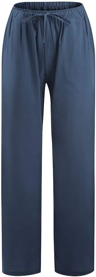 Business Casual Pants For Women Petite Lounge Long Workout Summer 2024 Trouser Wide Leg Pull On Linen Sweatpants