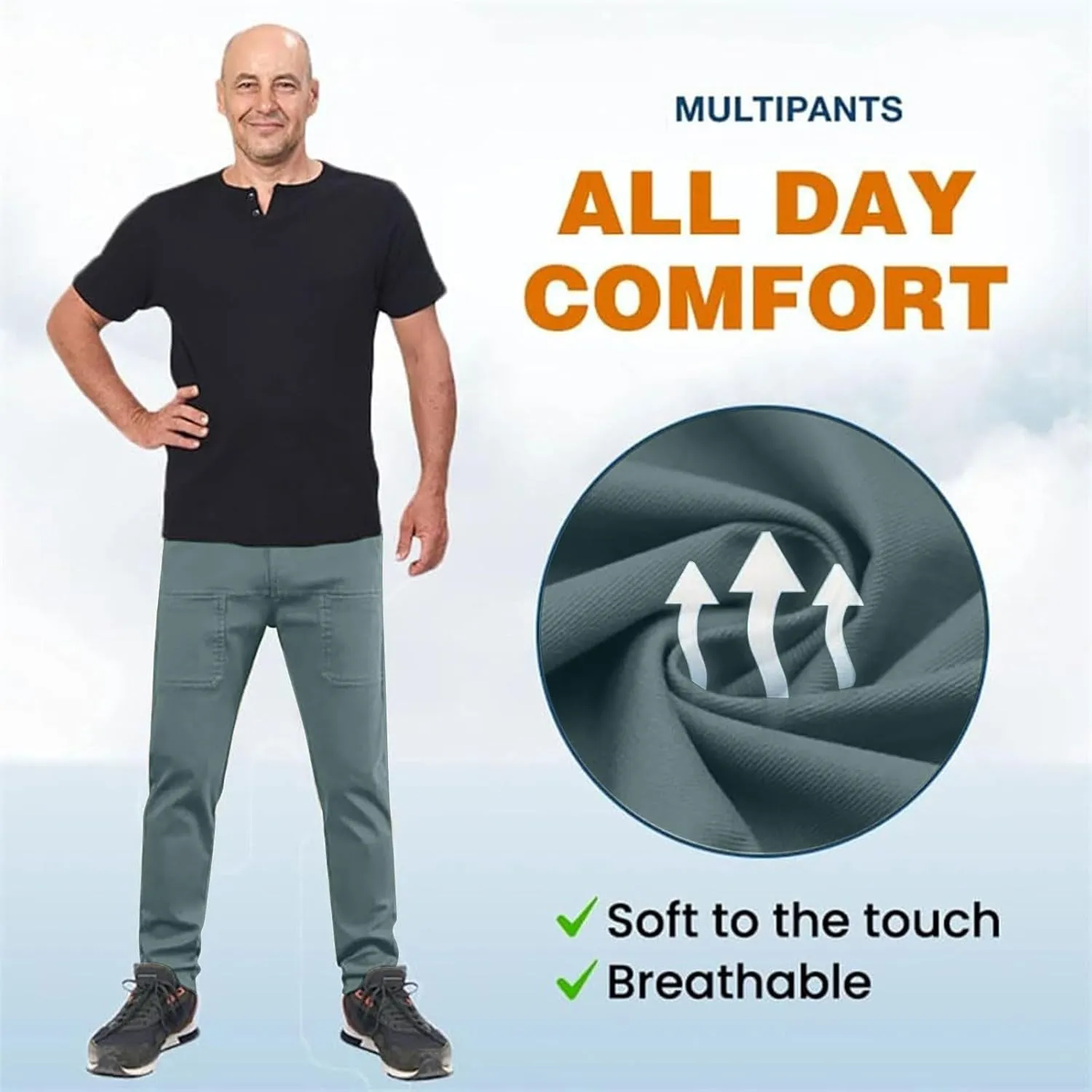 Cargo Pants for Men Hiking Casual Slim Fit Stretch Slacks Big Tall Flat Front Flex Golf Straight Pants