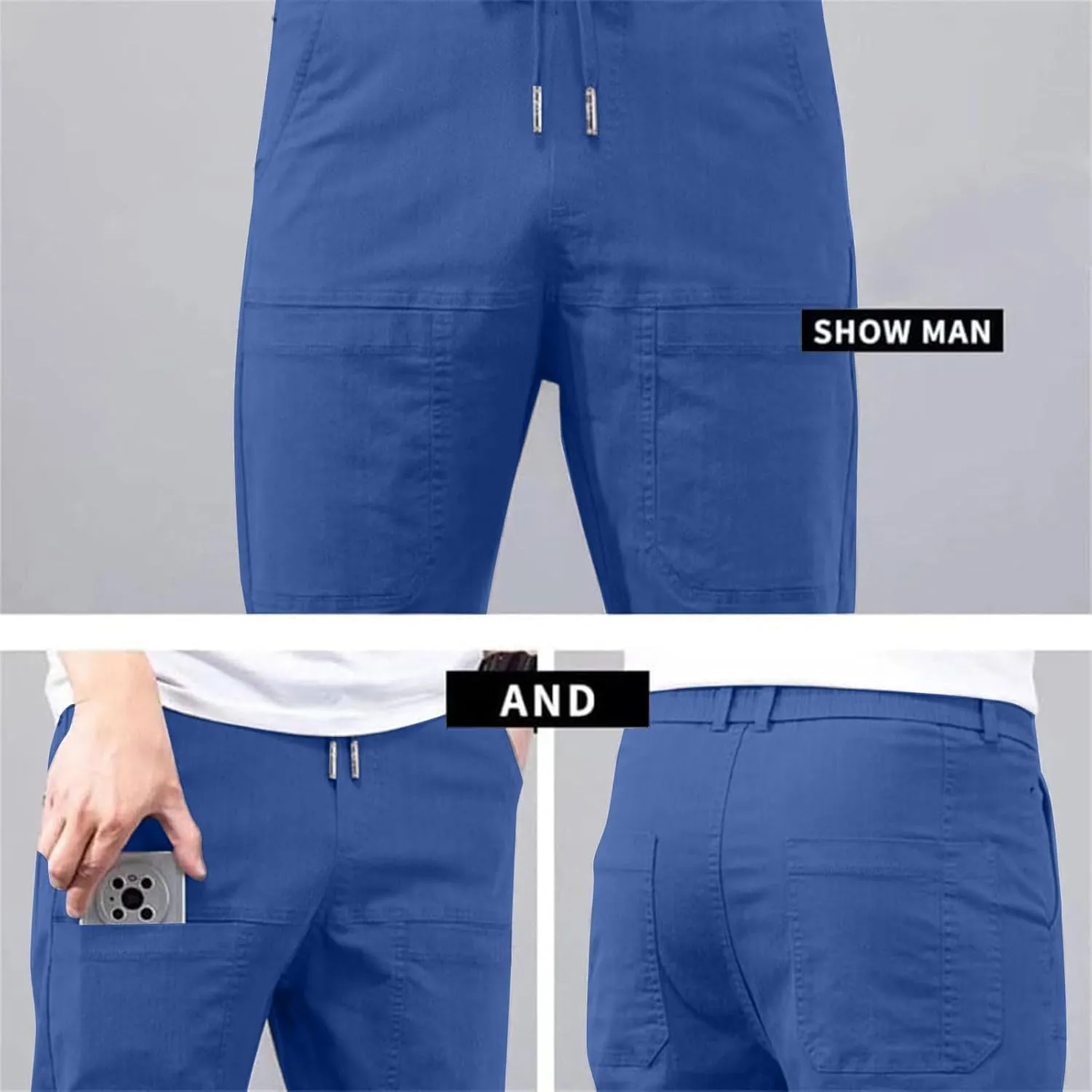 Cargo Pants for Men Hiking Casual Slim Fit Stretch Slacks Big Tall Flat Front Flex Golf Straight Pants