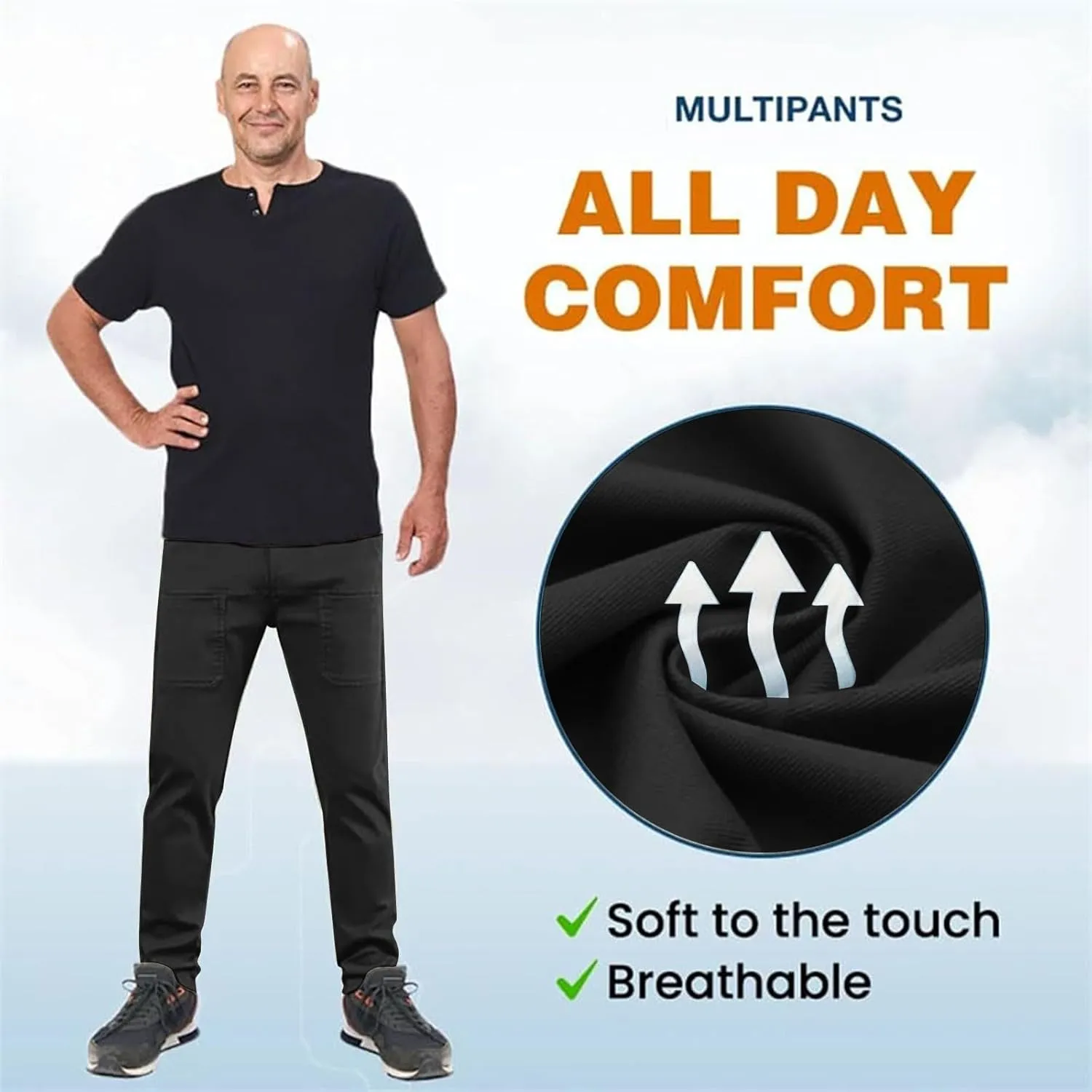 Cargo Pants for Men Hiking Casual Slim Fit Stretch Slacks Big Tall Flat Front Flex Golf Straight Pants