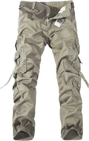 Cargo Pants for Men Relaxed Fit Men's Sweatpants Casual Lounge Cotton Yoga Pants Loose Open Bottom Straight Leg Male