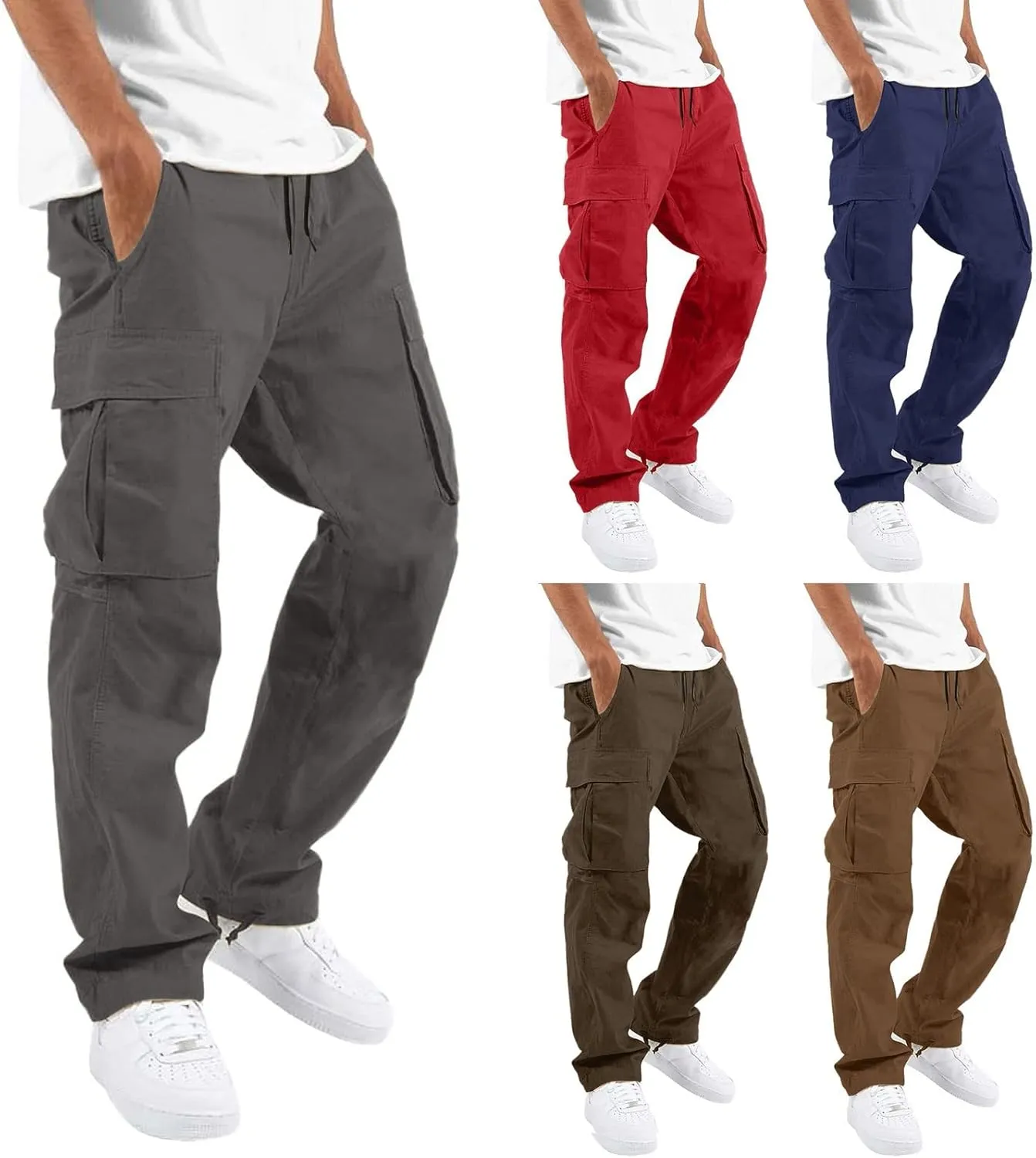 Cargo Sweatpants for Men Mens Lounge Pants with Pockets Men's Joggers Sweatpants Gym Training Workout Pants Slim Fit