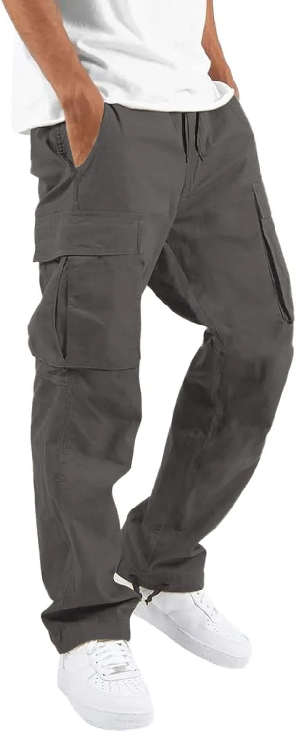 Cargo Sweatpants for Men Mens Lounge Pants with Pockets Men's Joggers Sweatpants Gym Training Workout Pants Slim Fit
