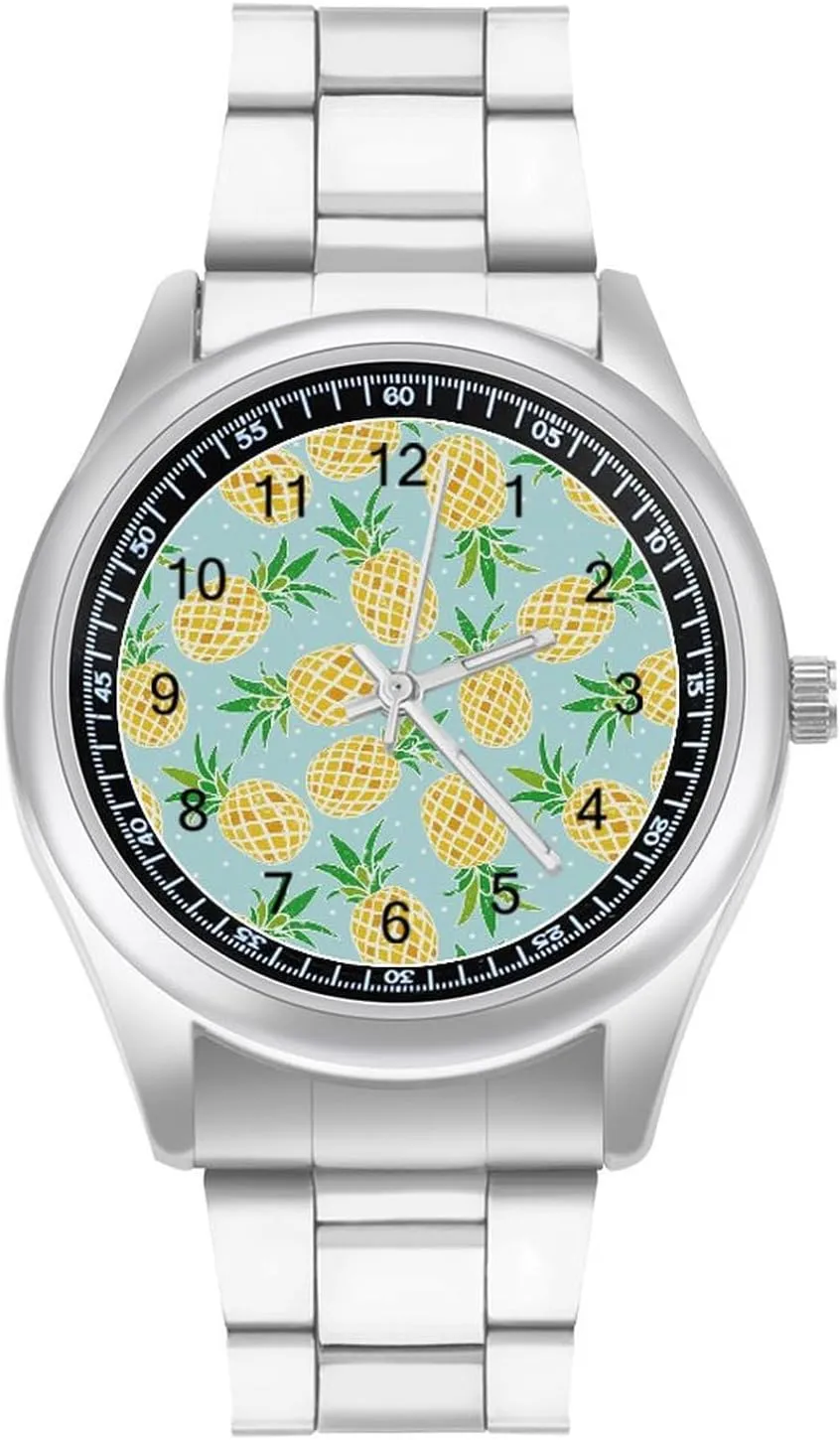 Caroon Pineapples Fashion Classic Wrist Watches for Men Casual Business Dress Watch Gifts
