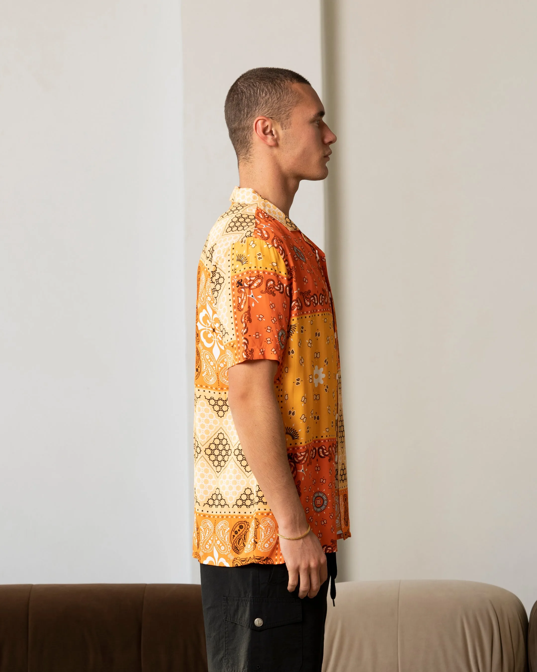 Carre Bandana Ultra Button Up Shirt Orange