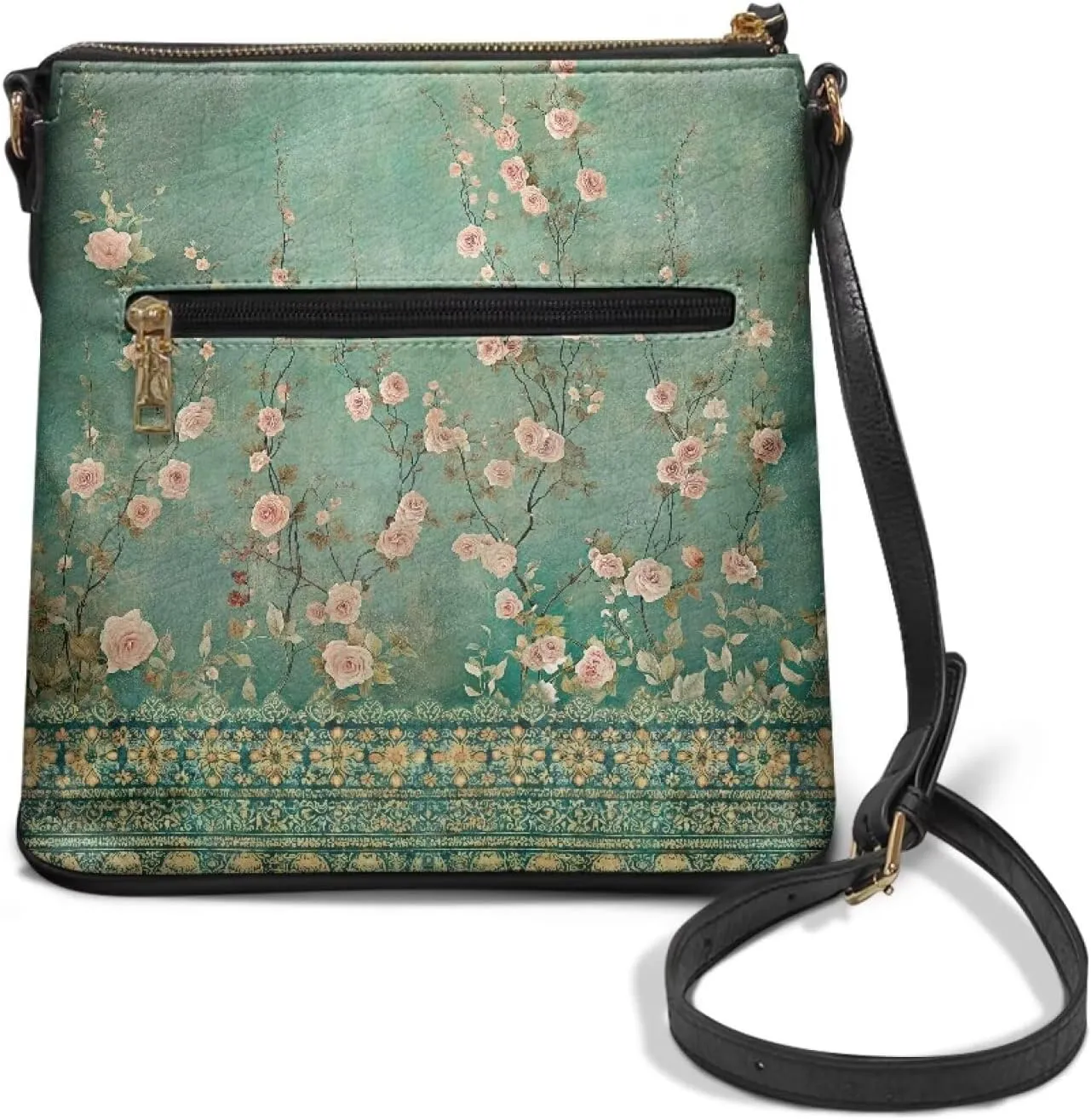 Casual Crossbody Bags for Women PU Shoulder Purse Bag Lightweight Messenger Bag with Zipper for Travel Shopping