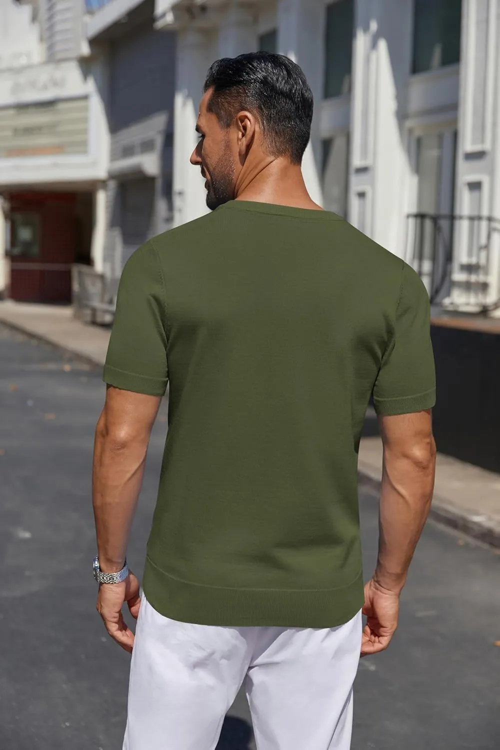 COOFANDY Men's Knit Henley Shirts Short Sleeve Casual Basic Tee Summer Button Soild T Shirts