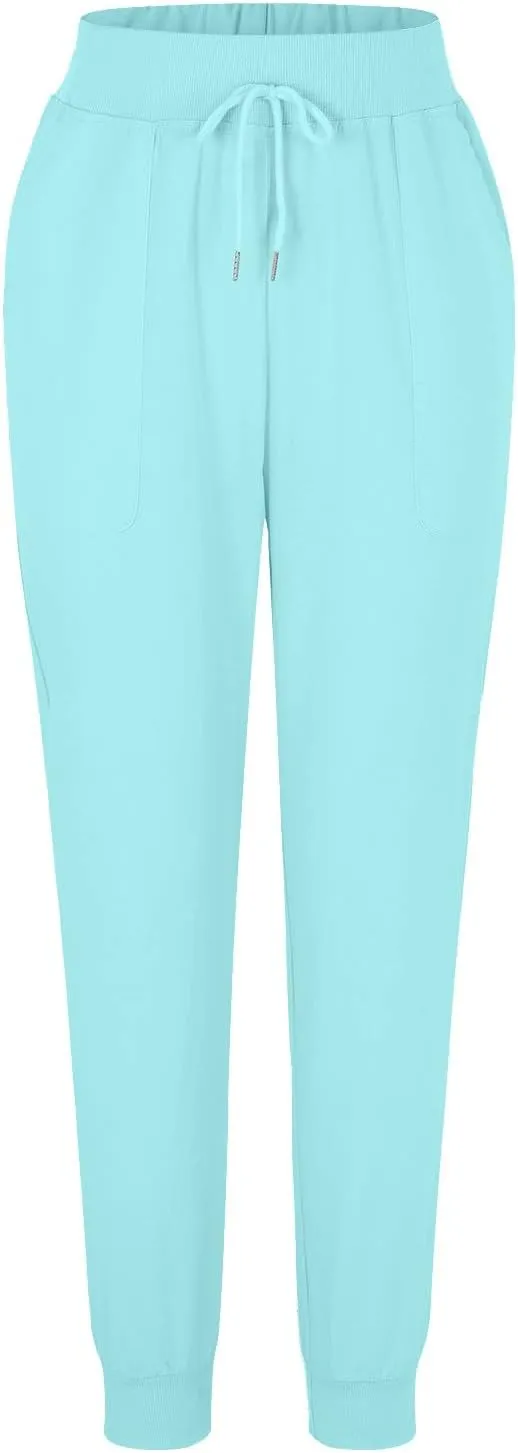 Cotton Linen Summer Pants for Women 2024 Elastic Waist Loose Fit Straight Leg Crop Pants Beach Trousers with Pockets