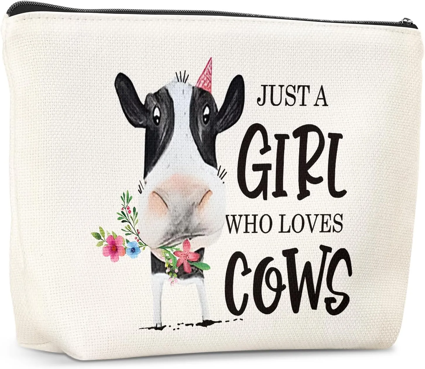 Cows Gifts for Cows Lover, Birthday Gift for Best Friend Sister, Cattle Cow Accessories, Animal Lovers Makeup Bag Zipper Purse, Who Loves Cows Makeup Bag Accessories Waterproof Zipper Pouch Bag