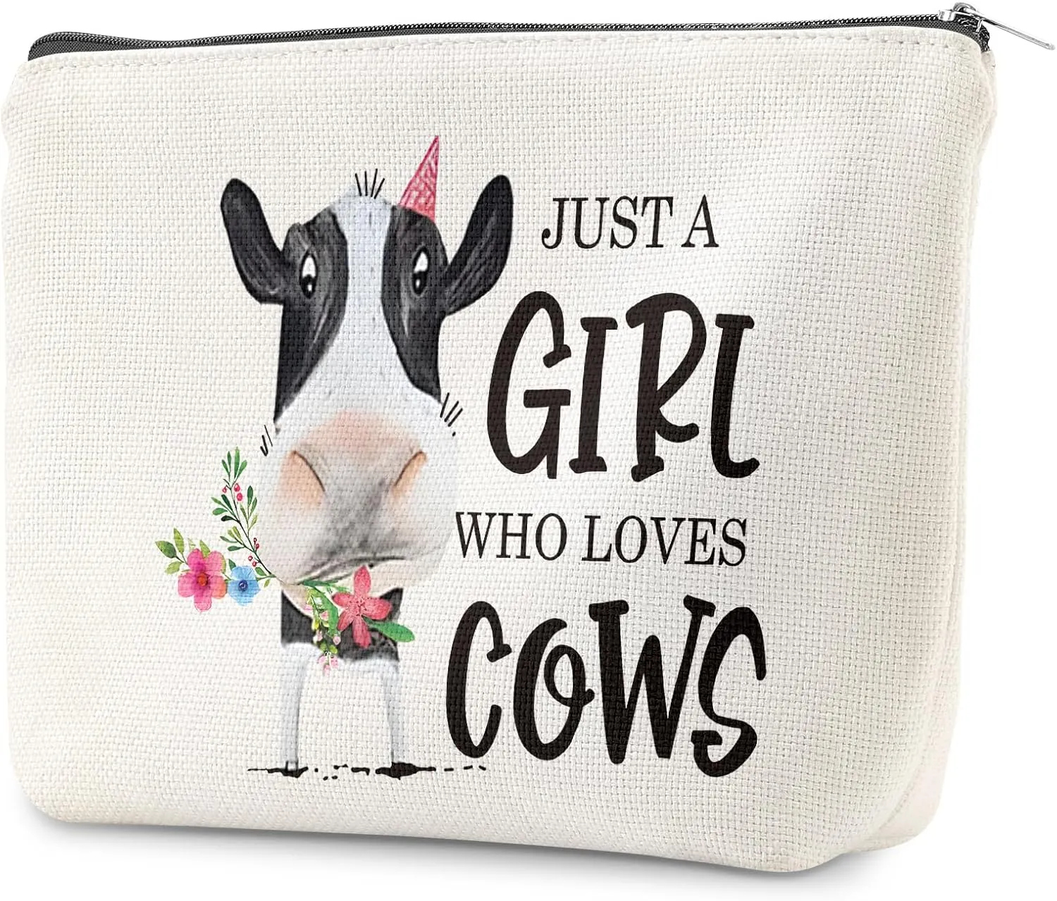 Cows Gifts for Cows Lover, Birthday Gift for Best Friend Sister, Cattle Cow Accessories, Animal Lovers Makeup Bag Zipper Purse, Who Loves Cows Makeup Bag Accessories Waterproof Zipper Pouch Bag