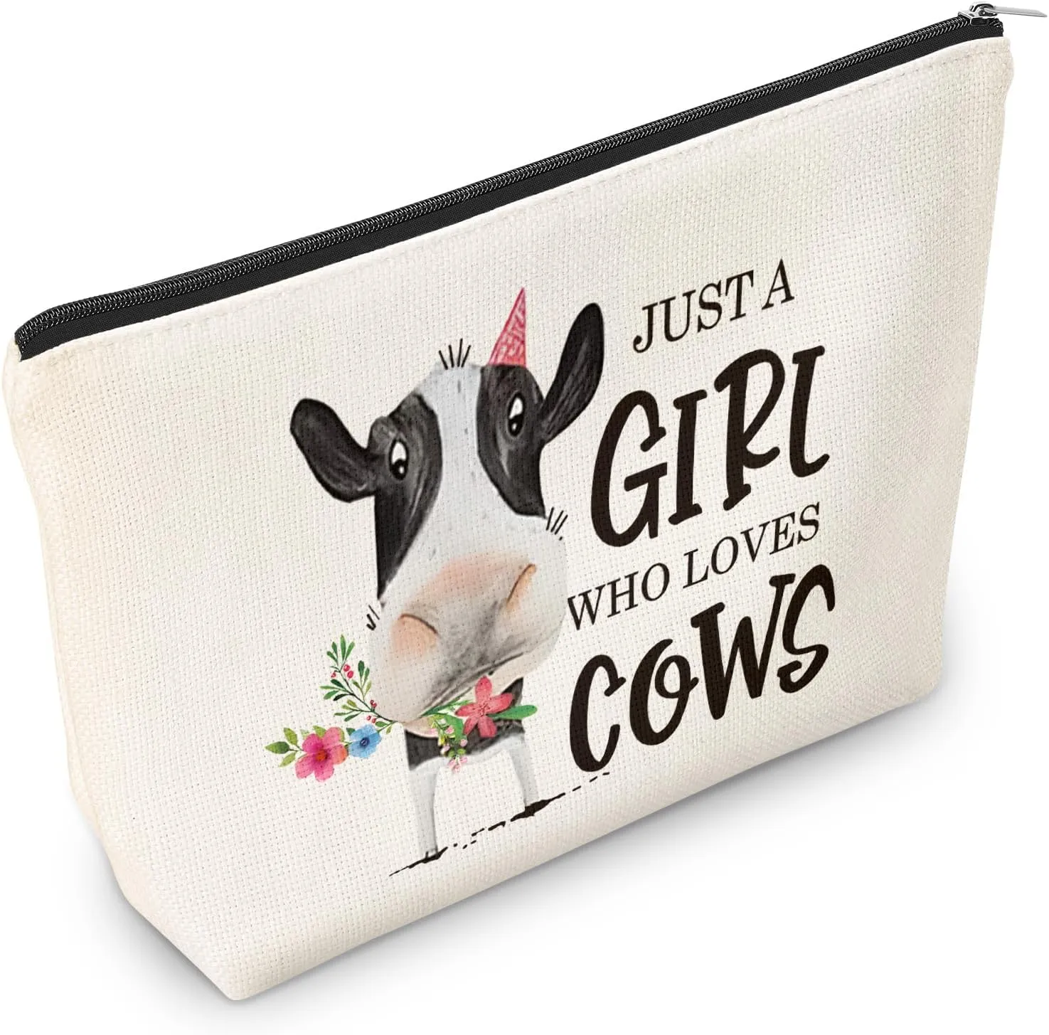 Cows Gifts for Cows Lover, Birthday Gift for Best Friend Sister, Cattle Cow Accessories, Animal Lovers Makeup Bag Zipper Purse, Who Loves Cows Makeup Bag Accessories Waterproof Zipper Pouch Bag